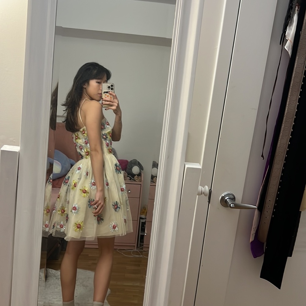 NWT red valentino tulle off white floral embroidered dress - Picture 2 of 13